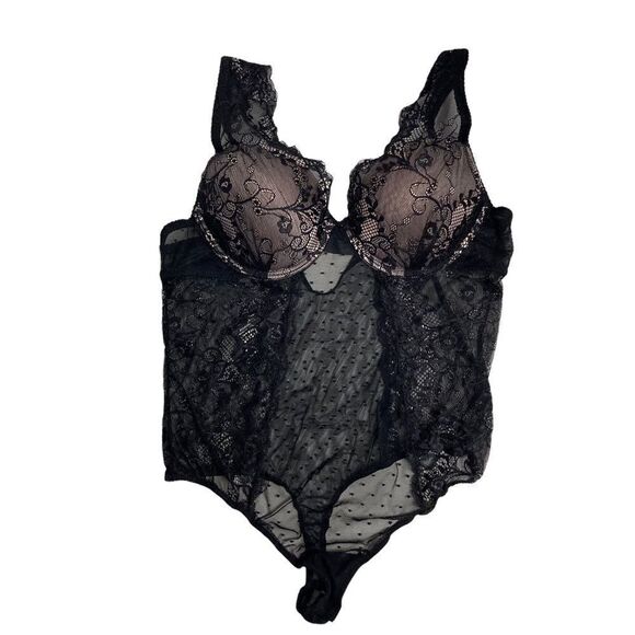 PURE BEAUTY By Rene’ Rofe’ Lingerie Style CAT305289 Black Size Large - Picture 1 of 10